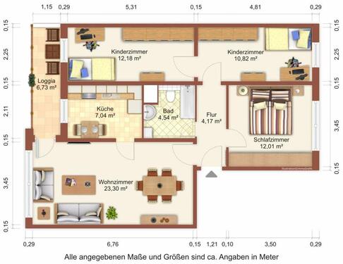 Foto - 4 Zimmer Etagenwohnung zur Miete in Greifswald