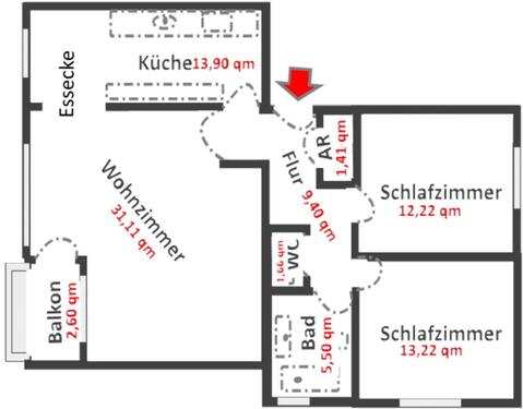 Foto - 3 Zimmer Etagenwohnung in Hemmingen