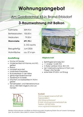 Foto - 3 Zimmer Etagenwohnung in Brand-Erbisdorf