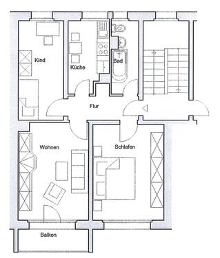 Foto - Etagenwohnung zur Miete in Naumburg (Saale)