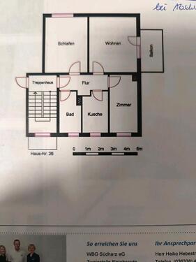 Foto - Wohnung ins Bleicherode - 560,00 EUR Kaltmiete, ca.  60,00 m²