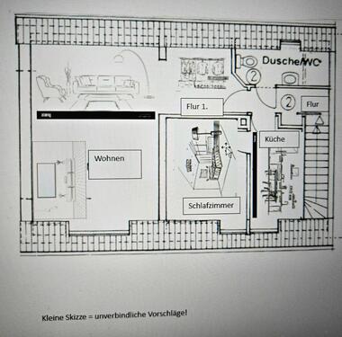 Foto - Helle Dachgeschosswohnung (2 Zi.) im Landgebiet Tatenberg