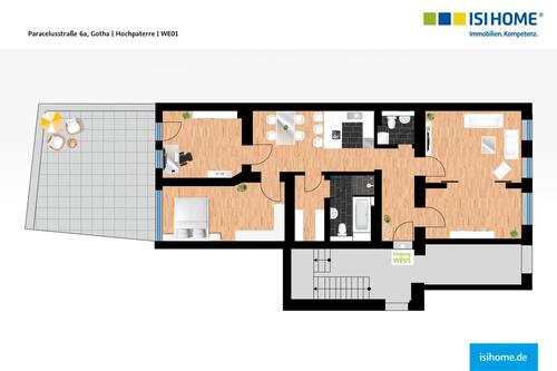 Foto - Traumhafte 4-Raumwohnung mit eigener Terrasse in zentraler Lage - WE01