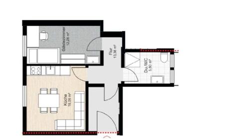 Foto - 2 Zimmer Etagenwohnung zur Miete in Marburg