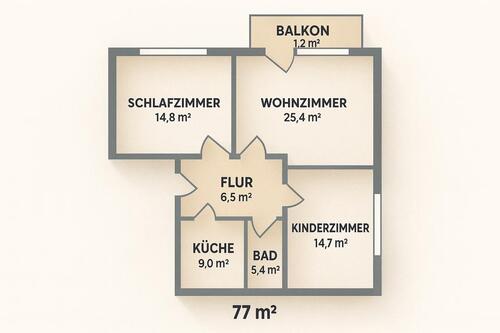 Foto - Charmante 3-Zimmer-Wohnung zur Miete