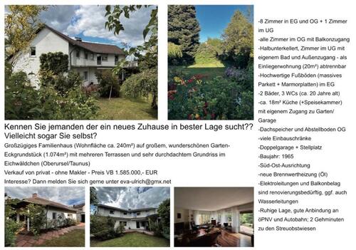 Foto - Provisionsfrei! Von privat: Großes Haus Oberursel Eichwäldchen