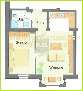 Foto - 2 Zimmer Erdgeschoßwohnung zur Miete in Zwickau