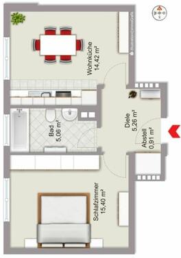 Foto - 2 Zimmer Etagenwohnung zur Miete in Augsburg