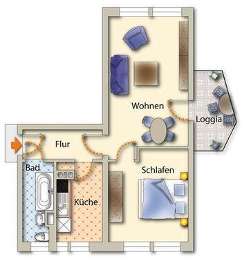 Foto - 2 Zimmer Etagenwohnung zur Miete in Freiberg