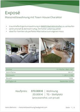 Foto - 4 Zimmer Maisonettenwohnung zum Kaufen in Bad Wörishofen