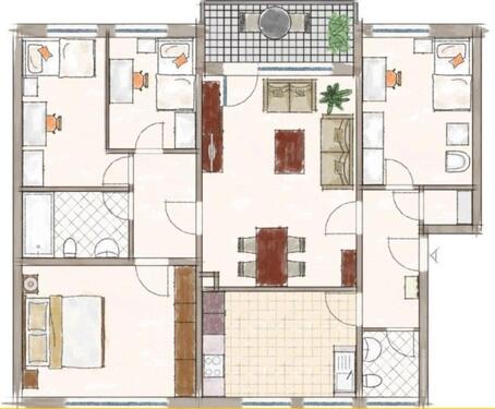 Foto - Große 5 Zimmer Wohnung 108m°2 - 1050 Euro Gesamtmiete