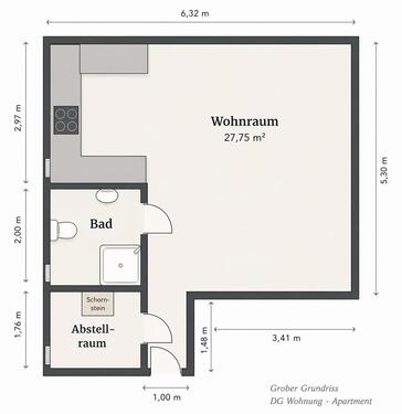 Foto - 1 Zimmer Dachgeschoßwohnung zur Miete in Bielefeld