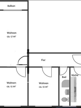 Foto - 3 Zimmer Etagenwohnung zur Miete in Magdeburg