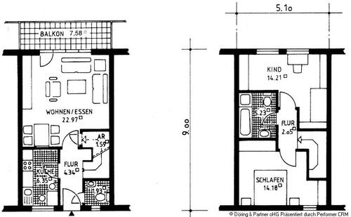 Foto - 3 Zimmer Maisonettenwohnung zur Miete in Gera