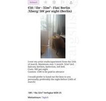 1-Zimmer Wohnung Berlin Xberg 50€Tag