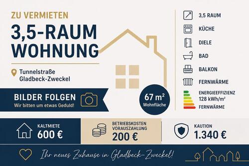 Foto - Helle 3,5-Zimmer-Wohnung mit Balkon in Gladbeck-Zweckel