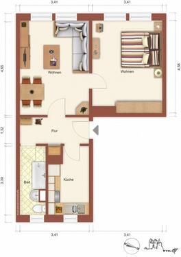 Foto - Etagenwohnung zur Miete in Prenzlau