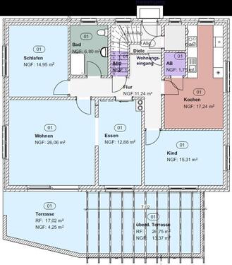 Foto - Attraktive 4-Zimmerwohnung im EG mit Kamin, Terrasse und Garten