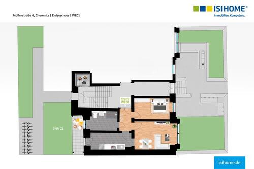 Foto - Erstbezug - Hochwertige 2 Raumwohnung mit Gartenanteil - WE01