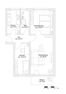Foto - 3 Zimmer Etagenwohnung in Prenzlau