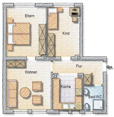 Foto - 3‑Zimmer‑Wohnung mit 58 m² in zentraler Lage von Langenfeld