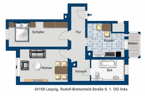 Foto - 2 Zimmer Etagenwohnung zur Miete in Leipzig