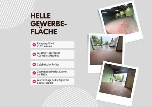 Foto - Hohe Lagerhalle zur Miete in 41751 Viersen - Kampweg 42-44