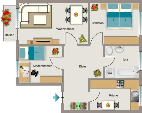 Foto - 3.5 Zimmer Erdgeschoßwohnung zur Miete in Oberhausen