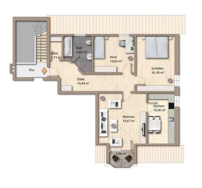 Foto - 3 Zimmer Dachgeschoßwohnung in Neumarkt-Sankt Veit