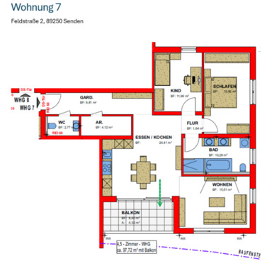 Foto - 4,5 Zimmer Wohnung mit Balkon - Erstbezug nach Neubau