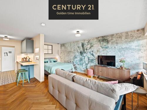 Foto - Zur Miete: Exklusive kernsanierte 1-Zi.-Wohnung in Traunreut – vollmöbliert, Garage und Kellerabteil