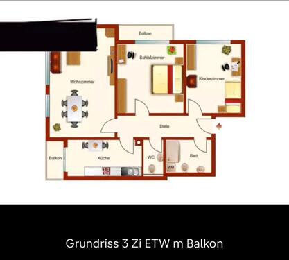 Foto - Helle, schöne 3 -Zimmer Wohnung mit SüdWest Balkon