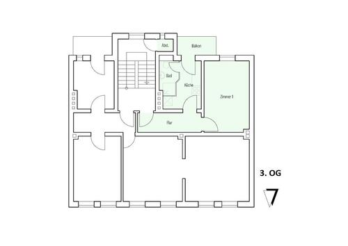 Foto - 1 Zimmer Etagenwohnung zur Miete in Kiel