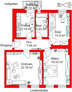 Foto - Etagenwohnung in Wilhelmshaven zur Miete