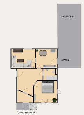 Foto - 2-Raum-Wohnung mit Garten - 189.500,00&nbsp;EUR Kaufpreis, ca.&nbsp; 68,00&nbsp;m&sup2;