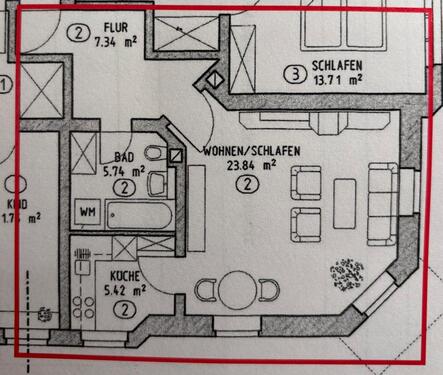 Foto - 1 Zimmer Etagenwohnung zur Miete in Zwickau
