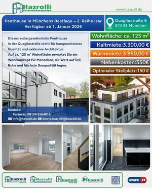 Foto - Mieten Penthouse - 3.300,00&nbsp;EUR Kaltmiete, ca.&nbsp; 125,00&nbsp;m&sup2;