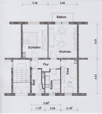Foto - 2.5 Zimmer Etagenwohnung zur Miete in Borna