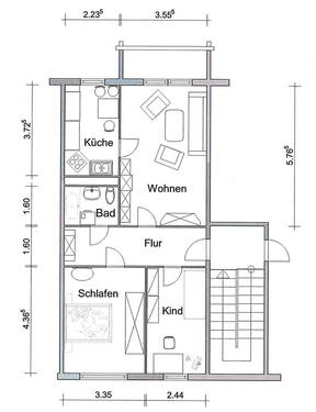 Foto - 2.5 Zimmer Etagenwohnung zur Miete in Borna