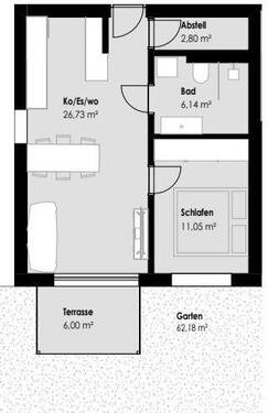 Foto - 2-Zimmer Neubauwohnung - 660,00&nbsp;EUR Kaltmiete, ca.&nbsp; 50,00&nbsp;m&sup2;