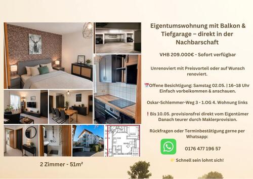 Foto - Helle, freundliche 2 Zimmer Wohnung mit Balkon, TG mit eigenem St