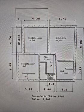 Foto - Helle Wohnung im 1 OG - 1.090,00 EUR Kaltmiete, ca.  87,00 m²