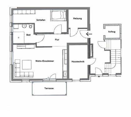 Foto - 2 Zimmer Erdgeschoßwohnung zur Miete in Osnabrück