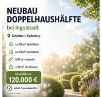 Breite Neubau-DHH bei Ingolstadt: 136 qm + DG-Reserve - Kipfenberg