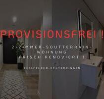 Provisionsfrei ! 2-Zimmer-Souterrain Wohnung - Leinfelden-Echterdingen