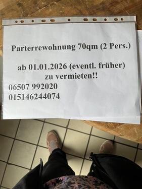 Foto - Zu vermieten Wohnung maximal 2 Personen!