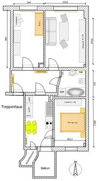 Foto - Sonnige 3-Raum Wohnung 60 m² mit Balkon