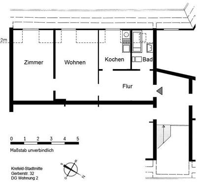 Foto - 2 Zimmer Etagenwohnung zur Miete in Krefeld
