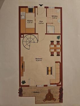 Foto - 2 Zimmer Maisonettenwohnung zur Miete in Taufkirchen (Vils)