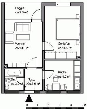 Foto - Schön hier zu wohnen. - 459,00&nbsp;EUR Kaltmiete, ca.&nbsp; 43,66&nbsp;m&sup2;